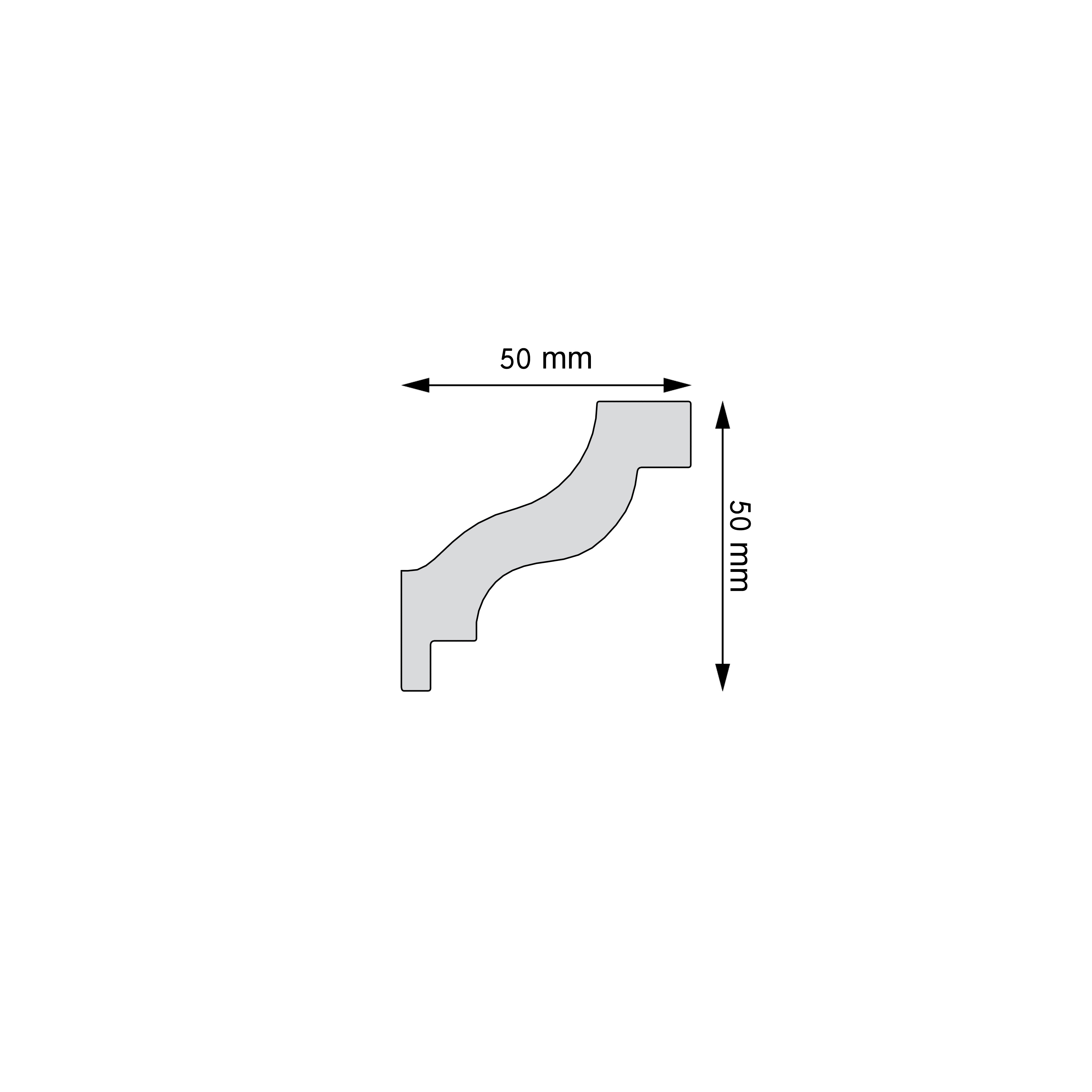 Stropní lišta Klasická 6.50.103 – plánek