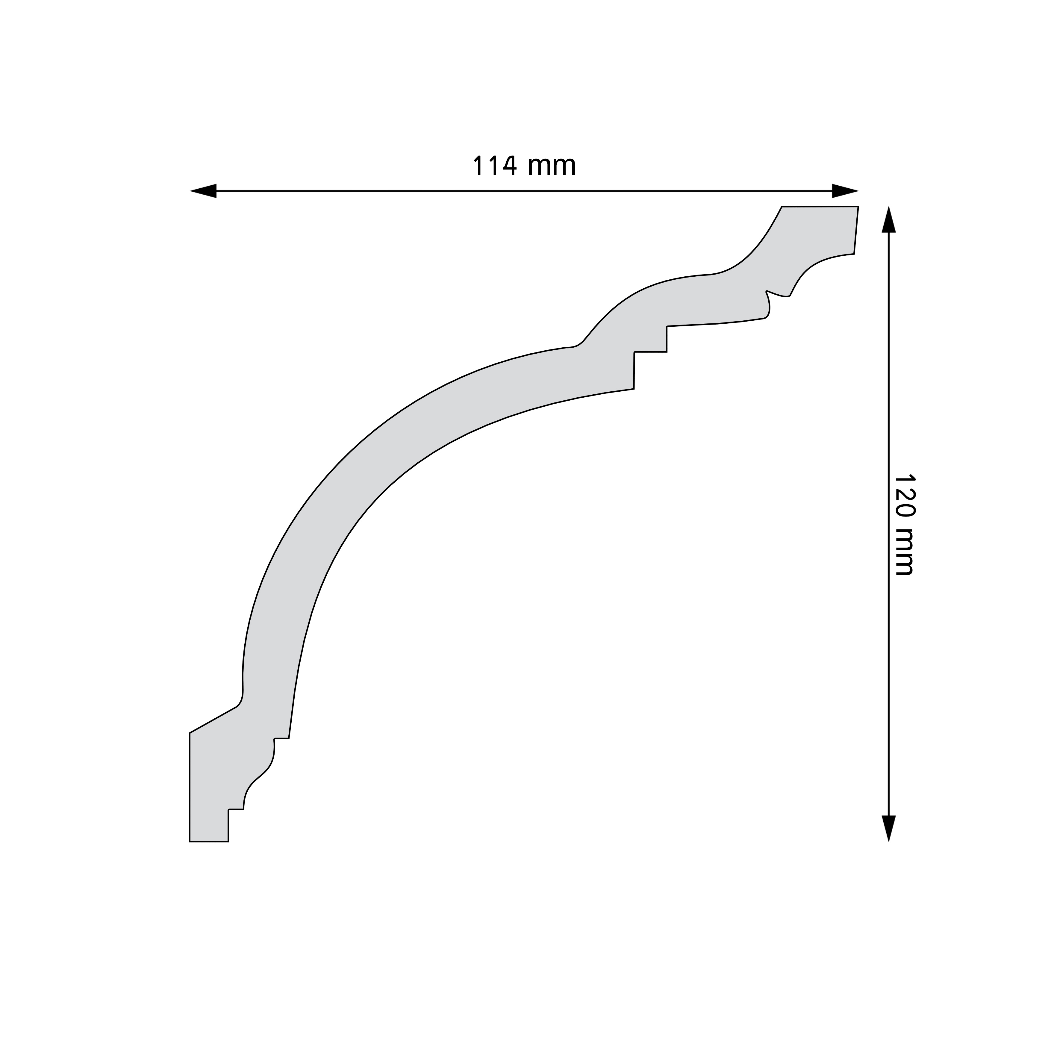 Stropní lišta – Stylový profil stropní bílý 6.50.108 – plánek