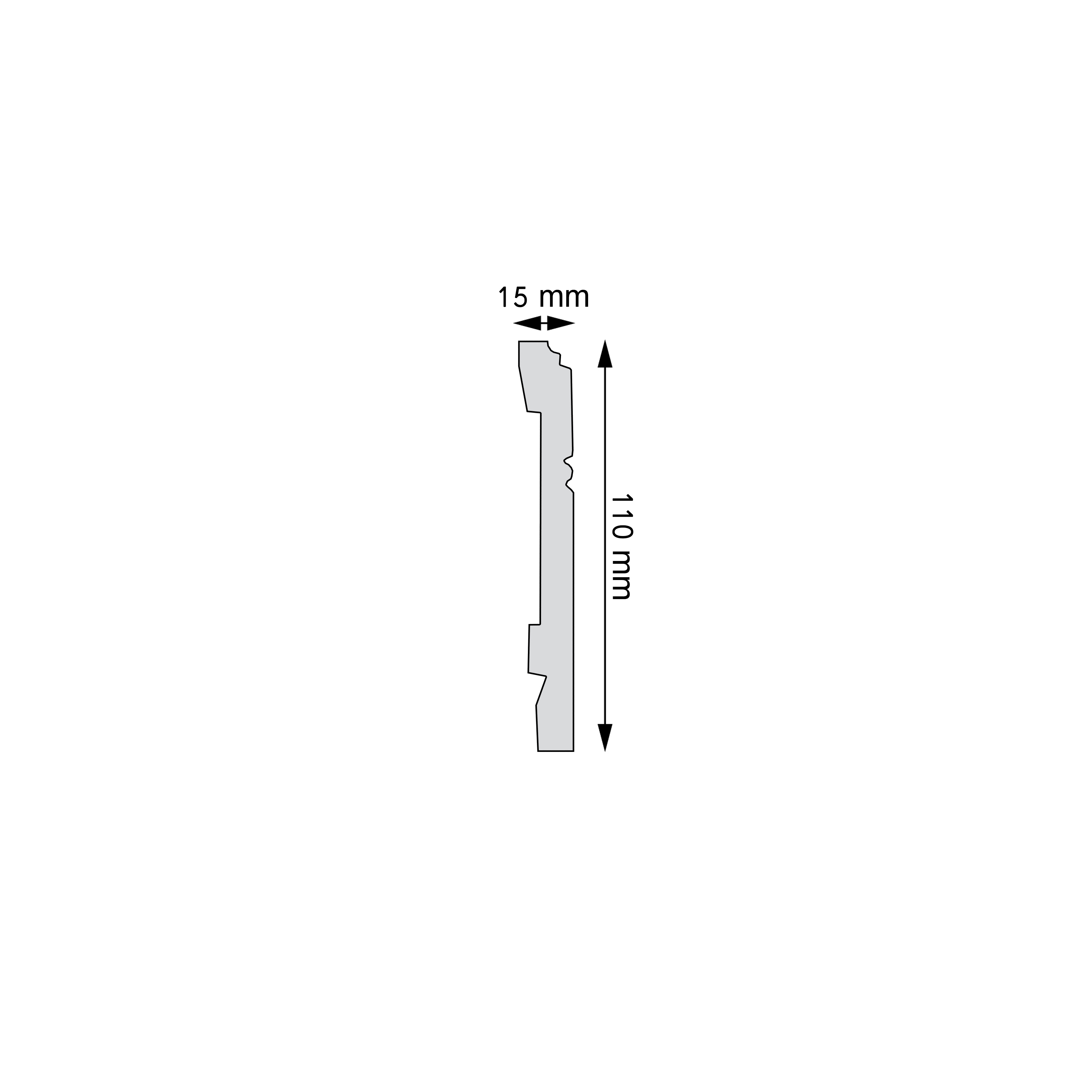 Soklová lišta 6.53.103 – elegantní cokól 110 mm – plánek