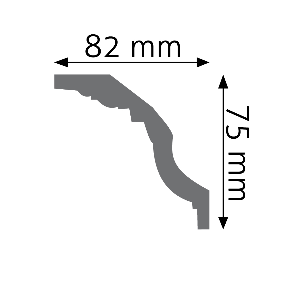 LGG-01 Hladká gzymsová lišta – plánek