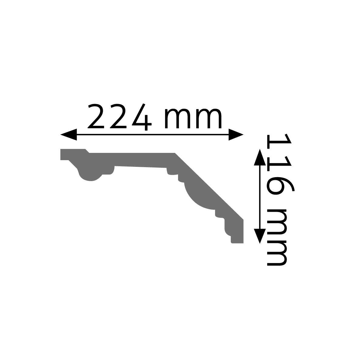 LGG-09 Hladká gzymsová lišta – plánek