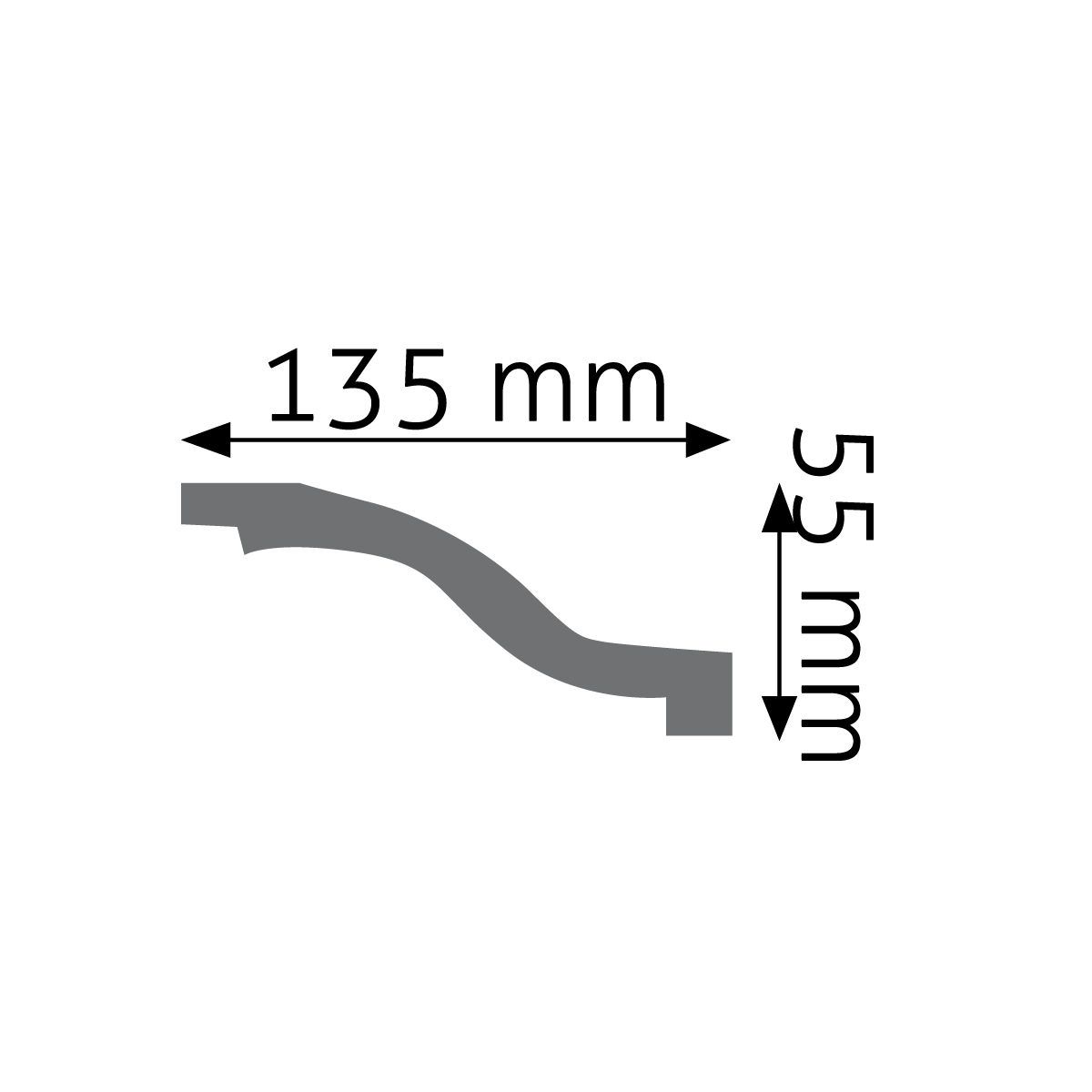 LGG-10 Hladká gzymsová lišta – plánek