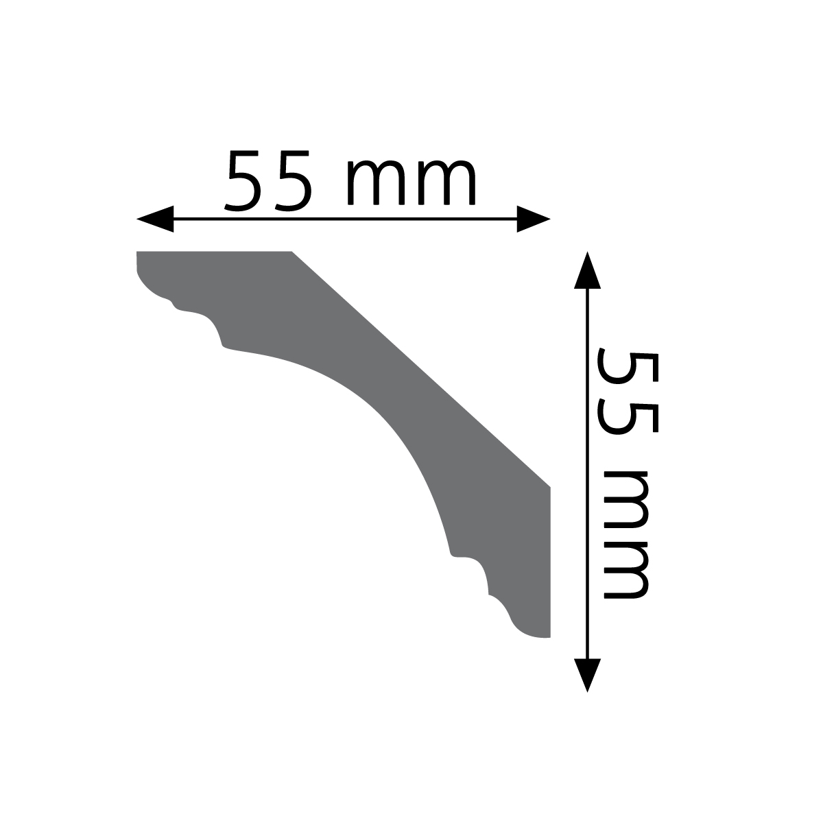 LGG-22 Hladká gzymsová lišta – plánek