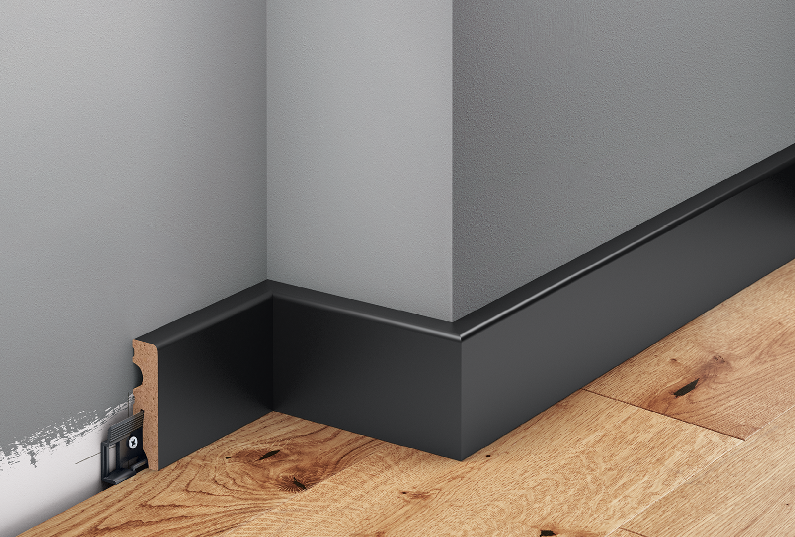 Soklová lišta MDF černá RAL9005 malovaná LMDF-01MC – plánek