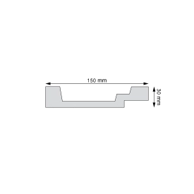 Soklová lišta MDF černá RAL9005 malovaná LMDF-02MC – plánek