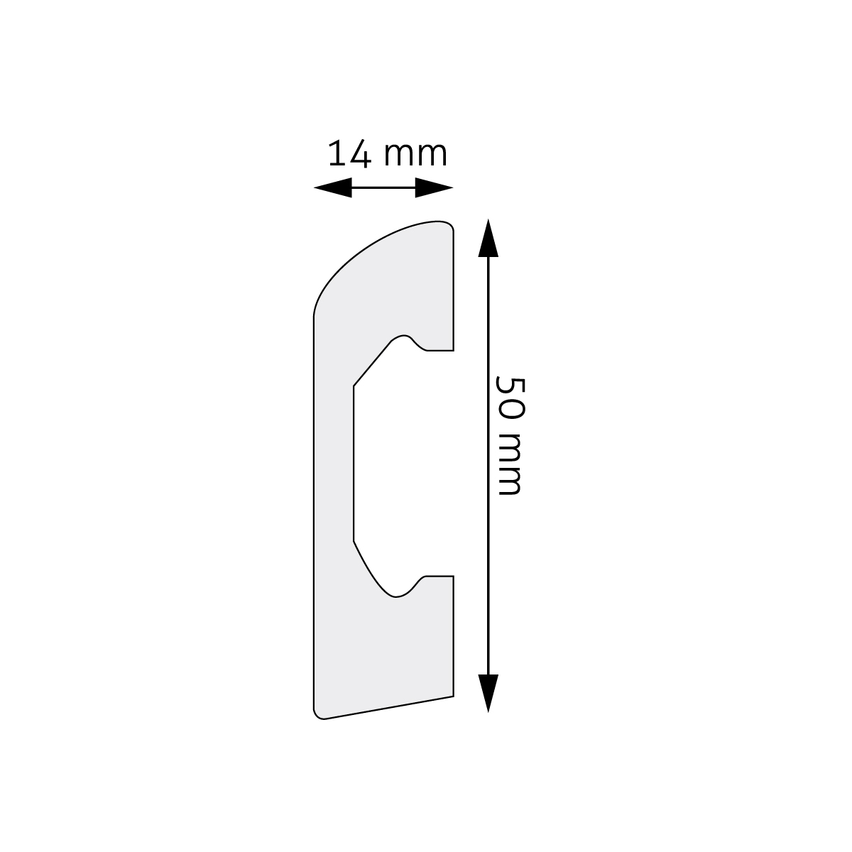 Soklová lišta Creativa LPC-04, 244 cm – plánek