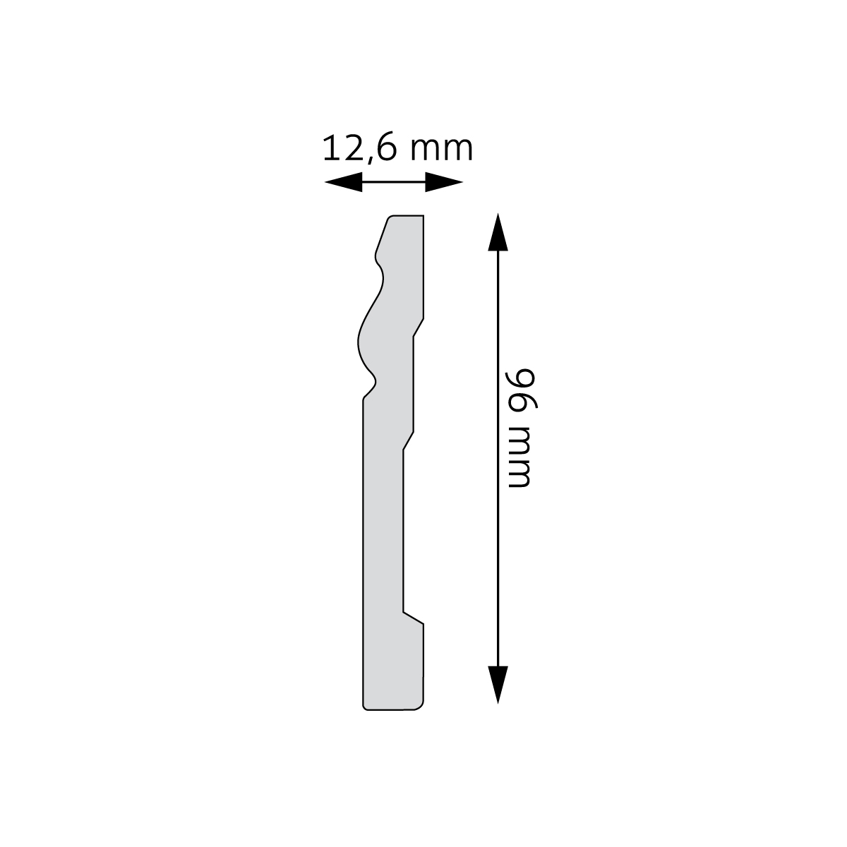 Soklová lišta Creativa LPC-08 244 cm – plánek
