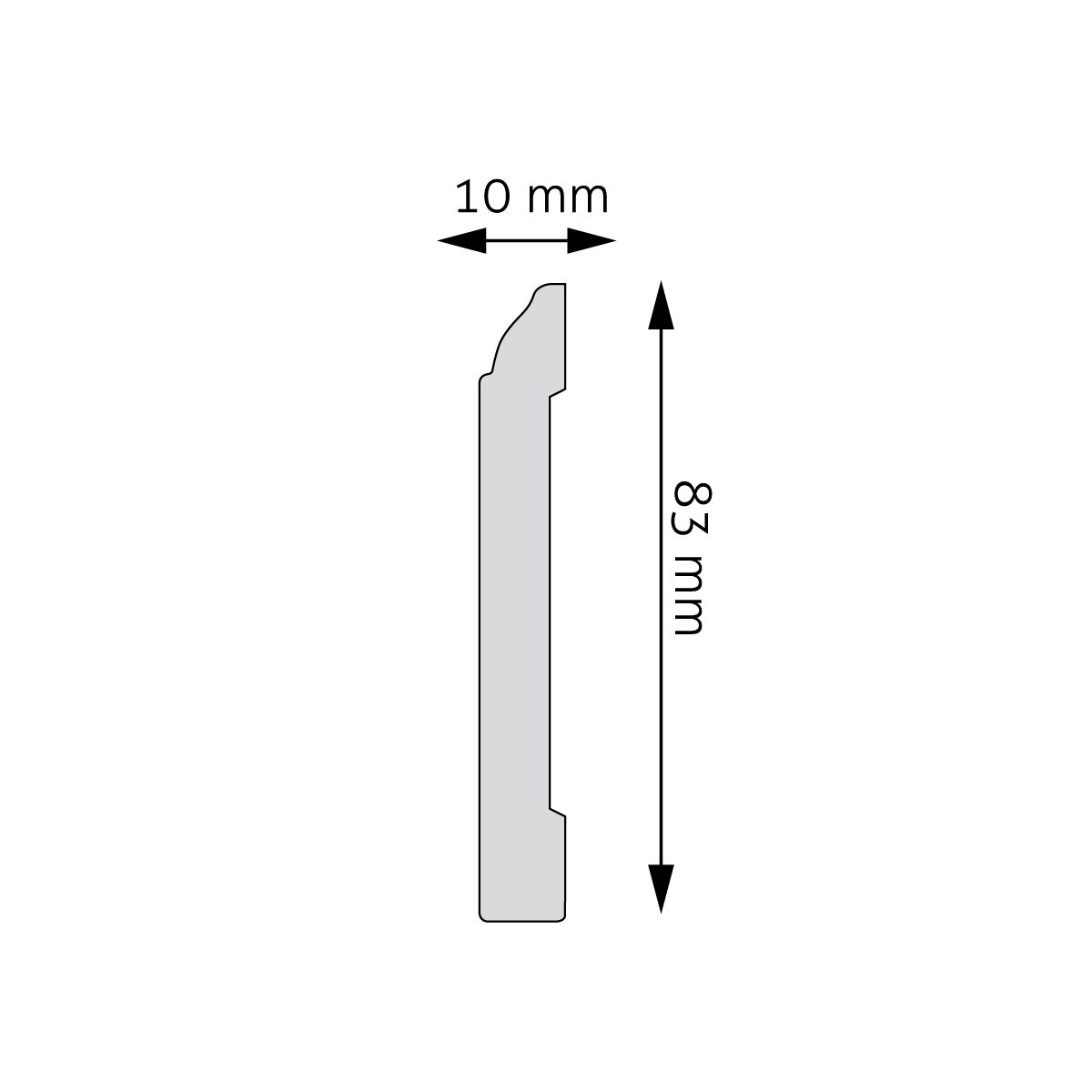 Soklová lišta Creativa LPC-15 244cm – plánek