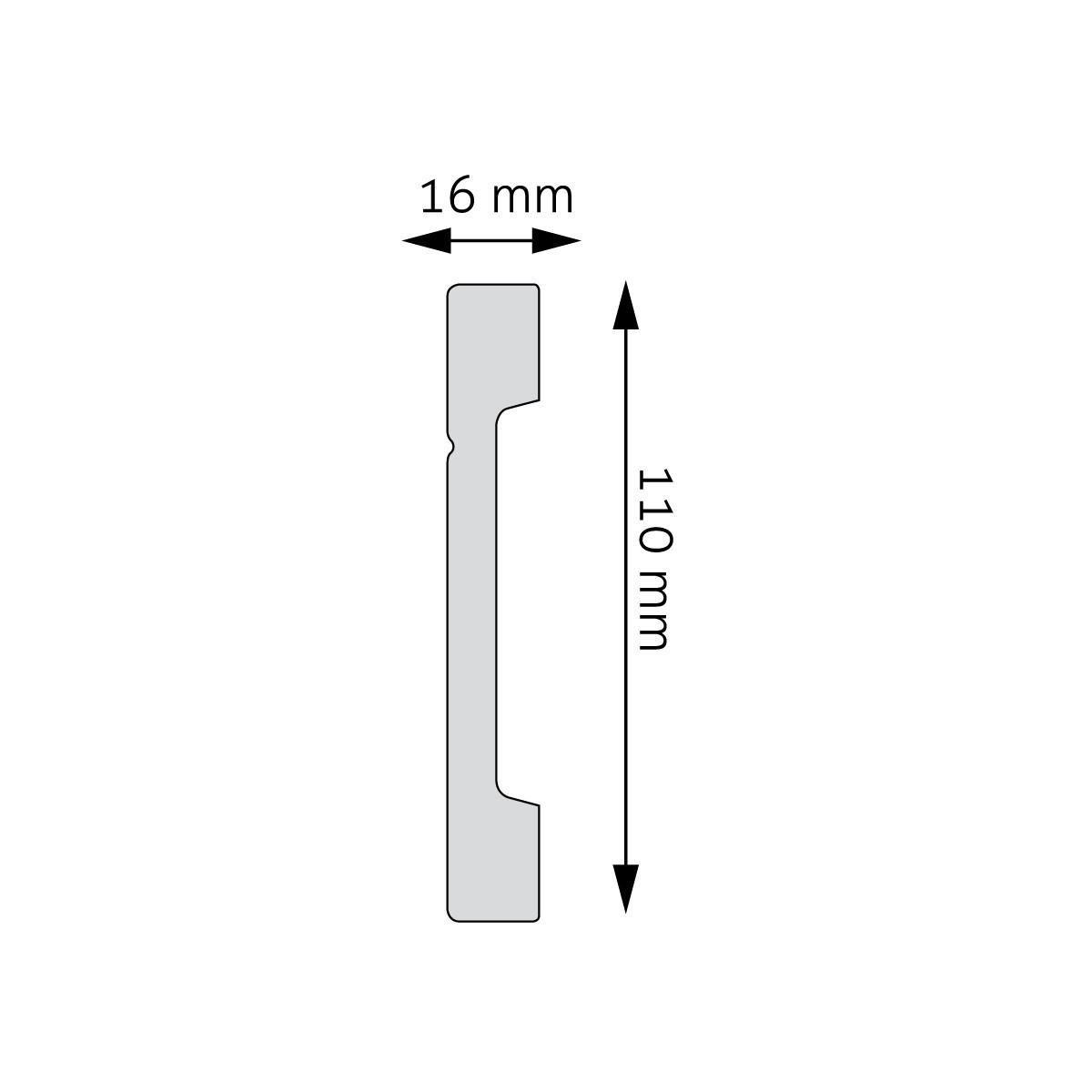 Elastická soklová lišta Creativa LPC-20F, 200 cm – plánek