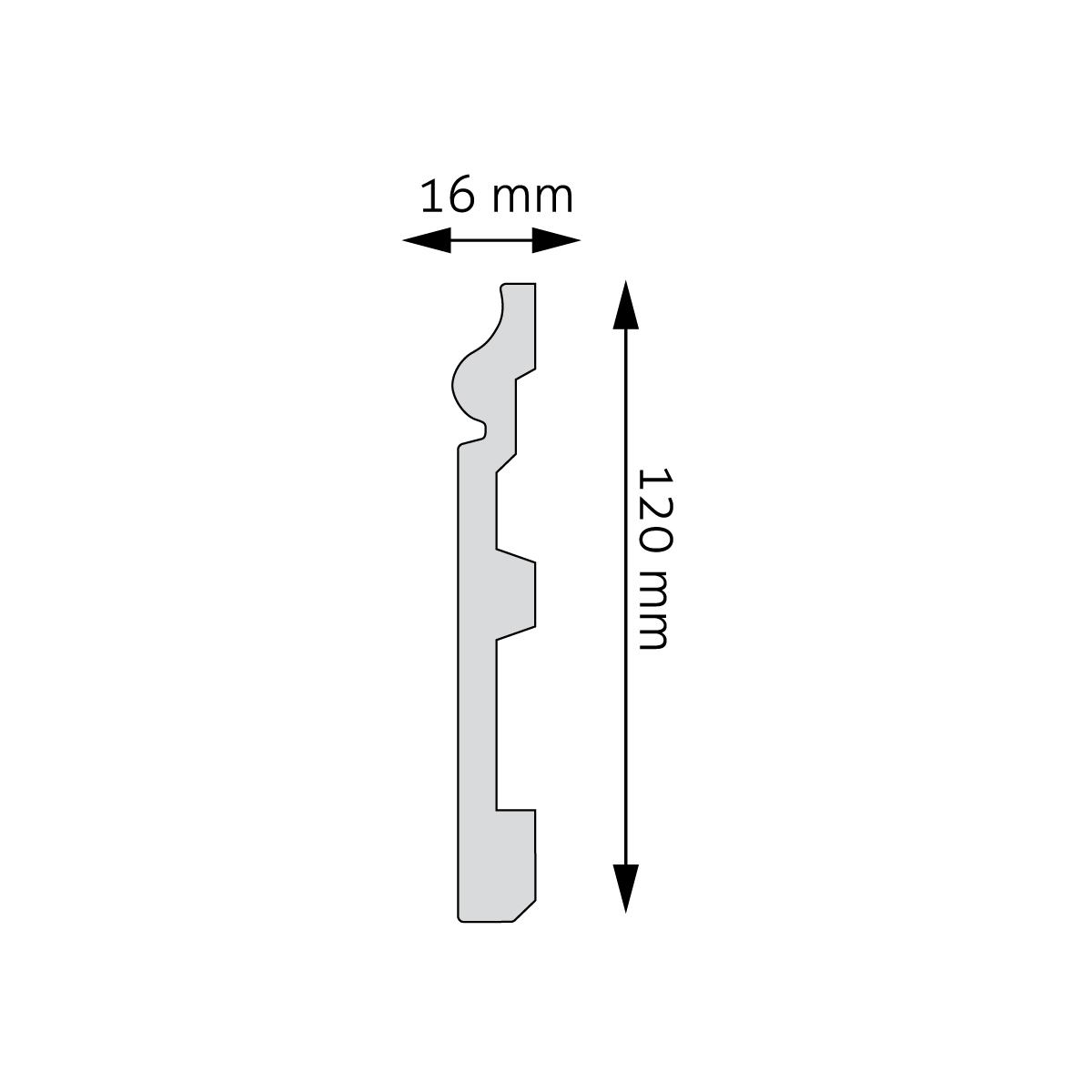Soklová lišta, cokol Creativa LPC-22 244 cm – plánek