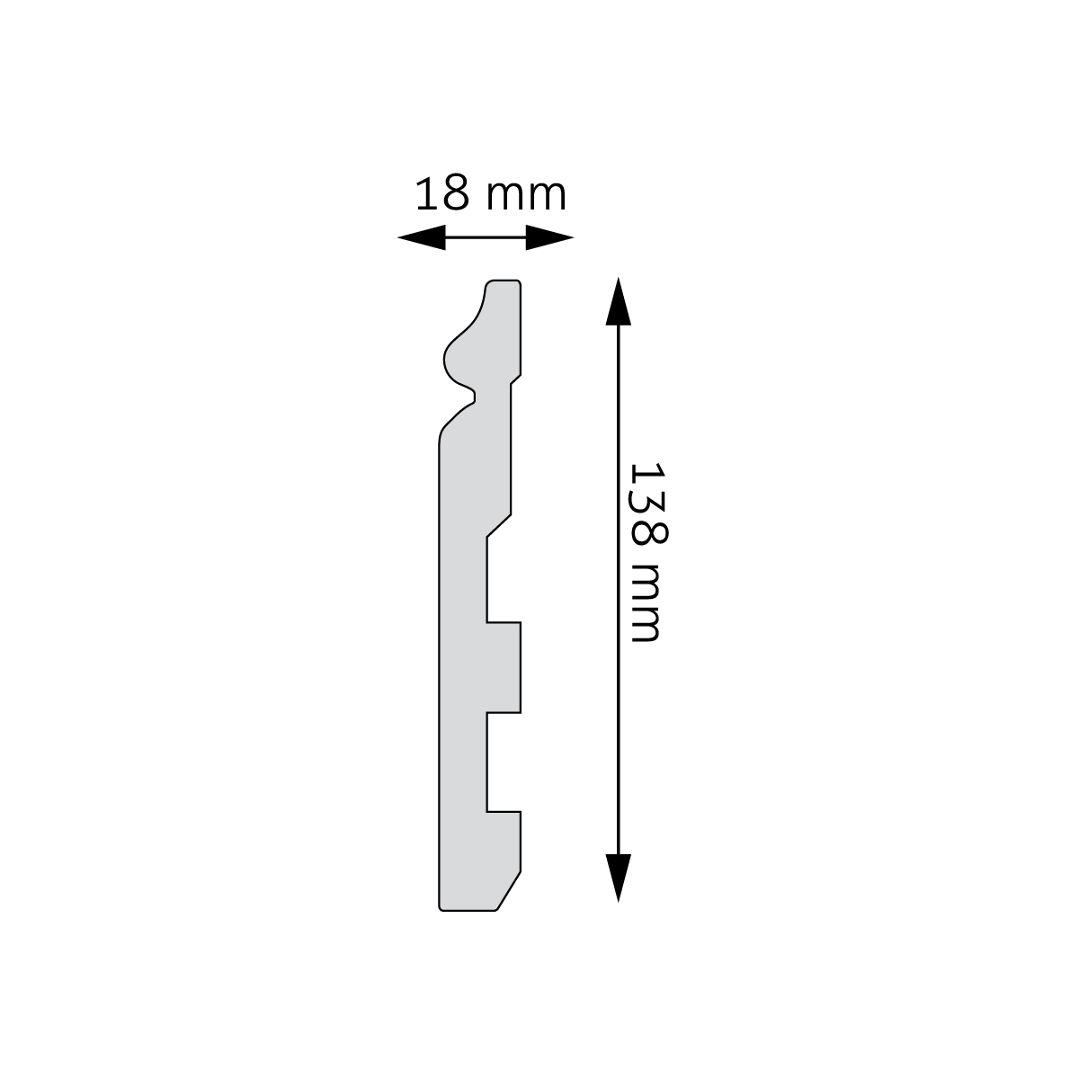 Soklová lišta Creativa LPC-24 244cm – plánek