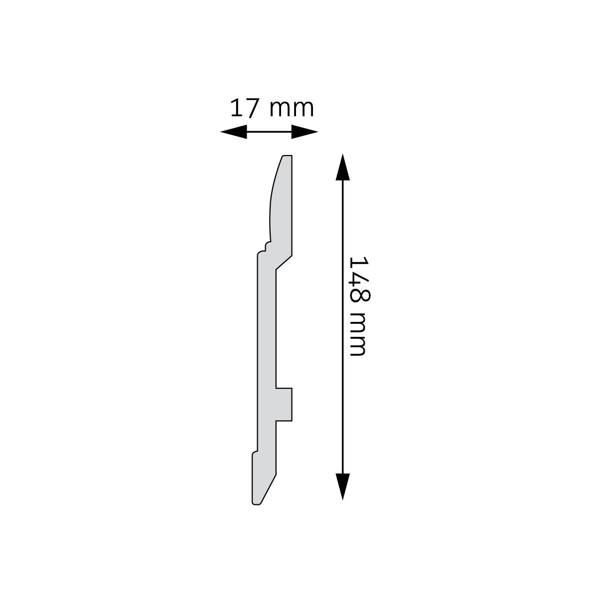 Soklová lišta Creativa LPC-25 244cm – plánek