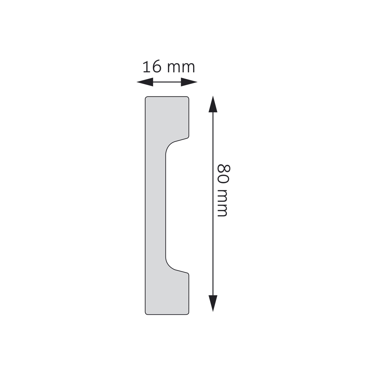 Soklová lišta Creativa LPC-28 244cm – plánek