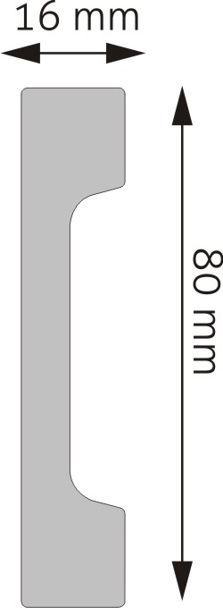 Lakovaná soklová lišta dle palety RAL/NCS Creativa LPC-34M RAL/ 244cm – plánek