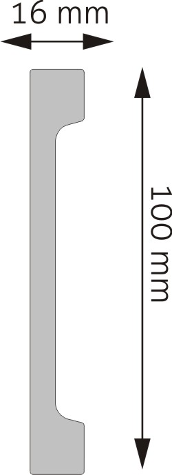 Lakovaná soklová lišta dle palety RAL/NCS Creativa LPC-35M RAL/ 244cm – plánek