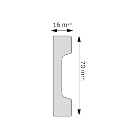 Univerzální lišta Creativa LPC-39, 244 cm – plánek