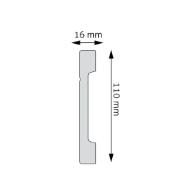 Bílá lakovaná soklová lišta Creativa LPC-68M 244cm – plánek